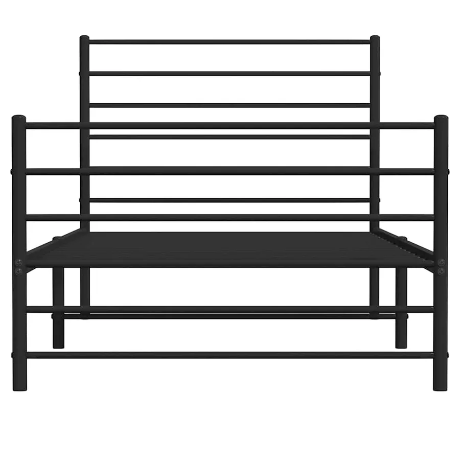Cadre de lit métal sans matelas avec pied de lit noir 80x200 cm - 6