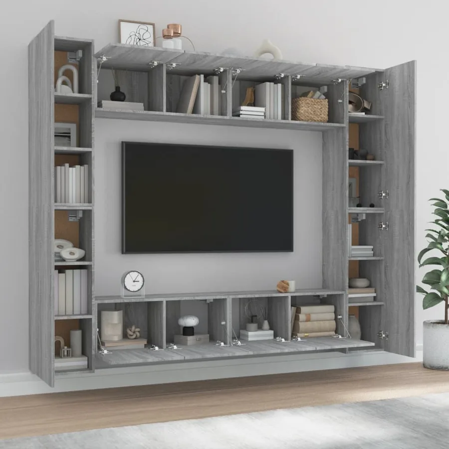 Ensemble de meubles TV 8 pcs Sonoma gris Bois d'ingénierie - 3