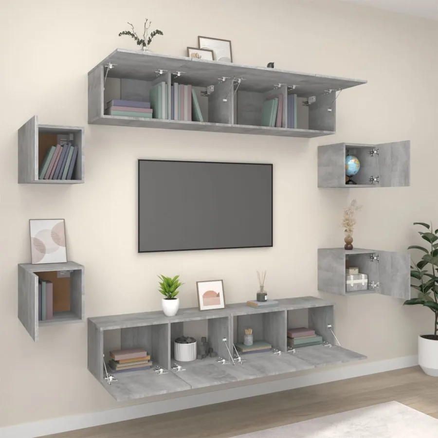 Ensemble de meubles TV 8 pcs Sonoma gris Bois d'ingénierie - 3