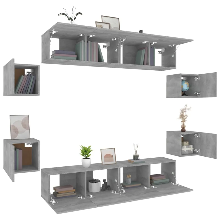 Ensemble de meubles TV 8 pcs Sonoma gris Bois d'ingénierie - 9