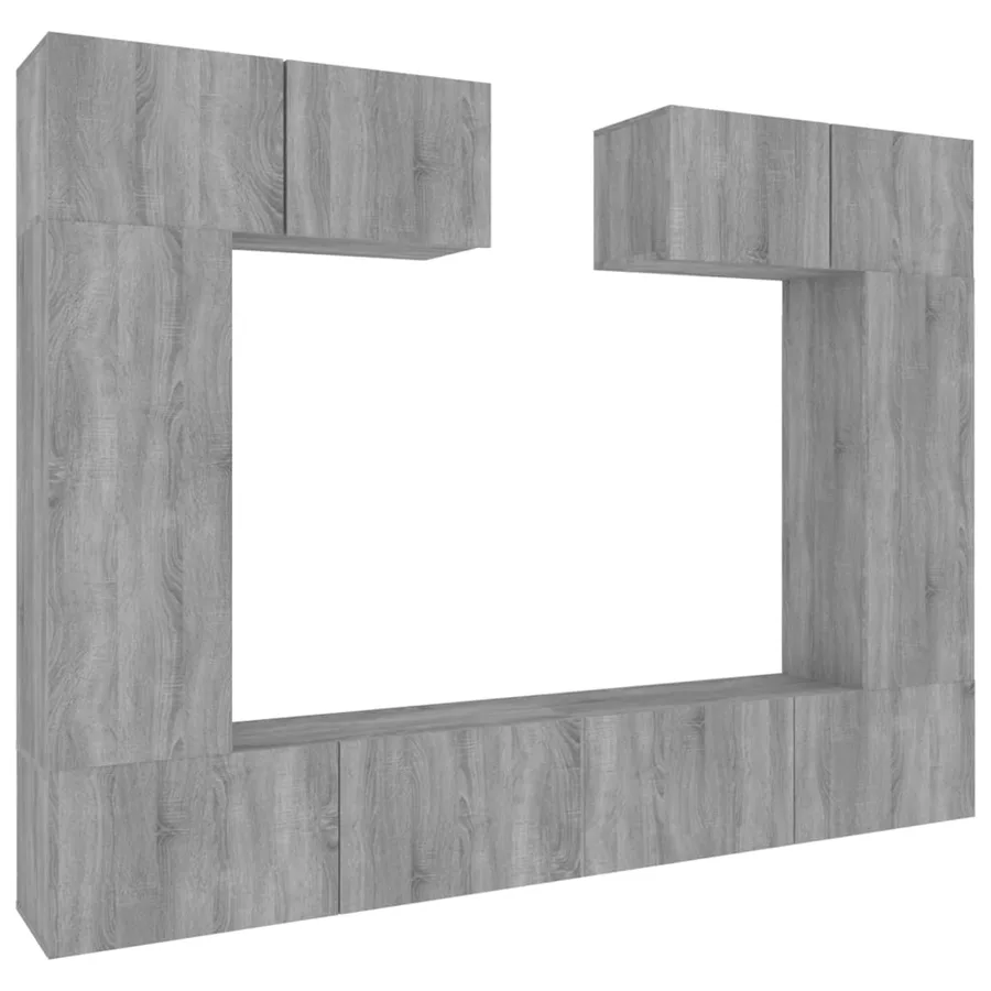Ensemble de meubles TV 6 pcs Sonoma gris Bois d'ingénierie - 2