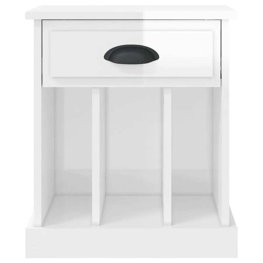 Tables de chevet 2 pcs blanc brillant 43x36x50 cm - 8