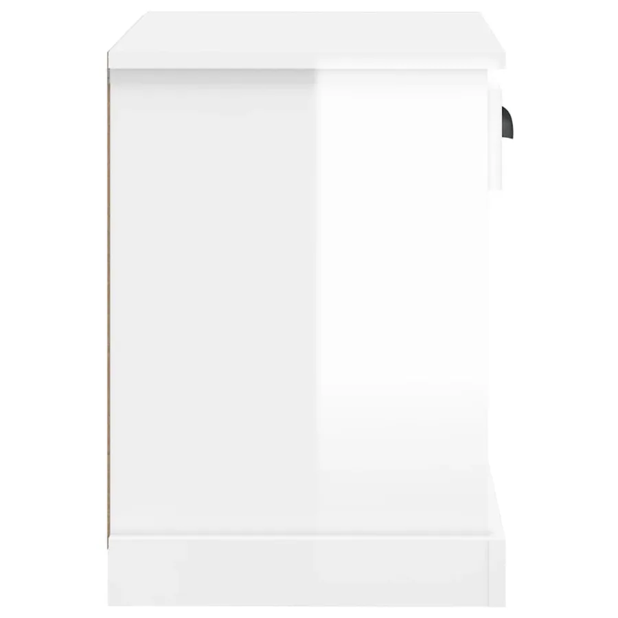 Tables de chevet 2 pcs blanc brillant 43x36x50 cm - 9