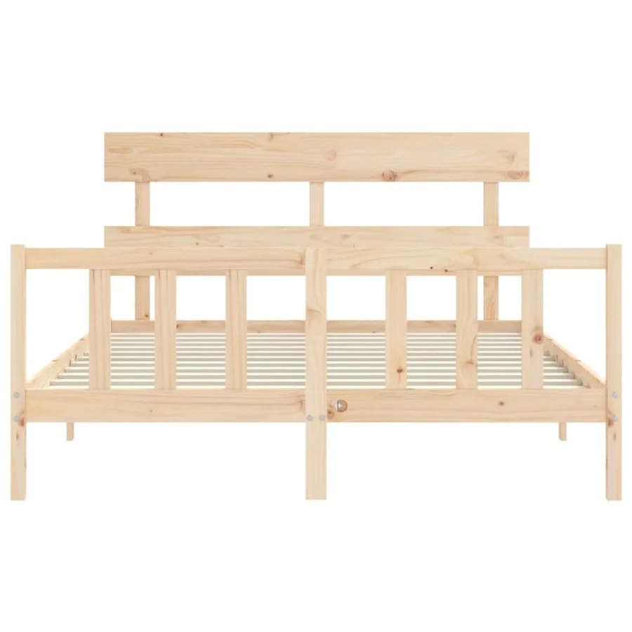 Cadre de lit sans matelas 160x200 cm bois massif de pin - 6