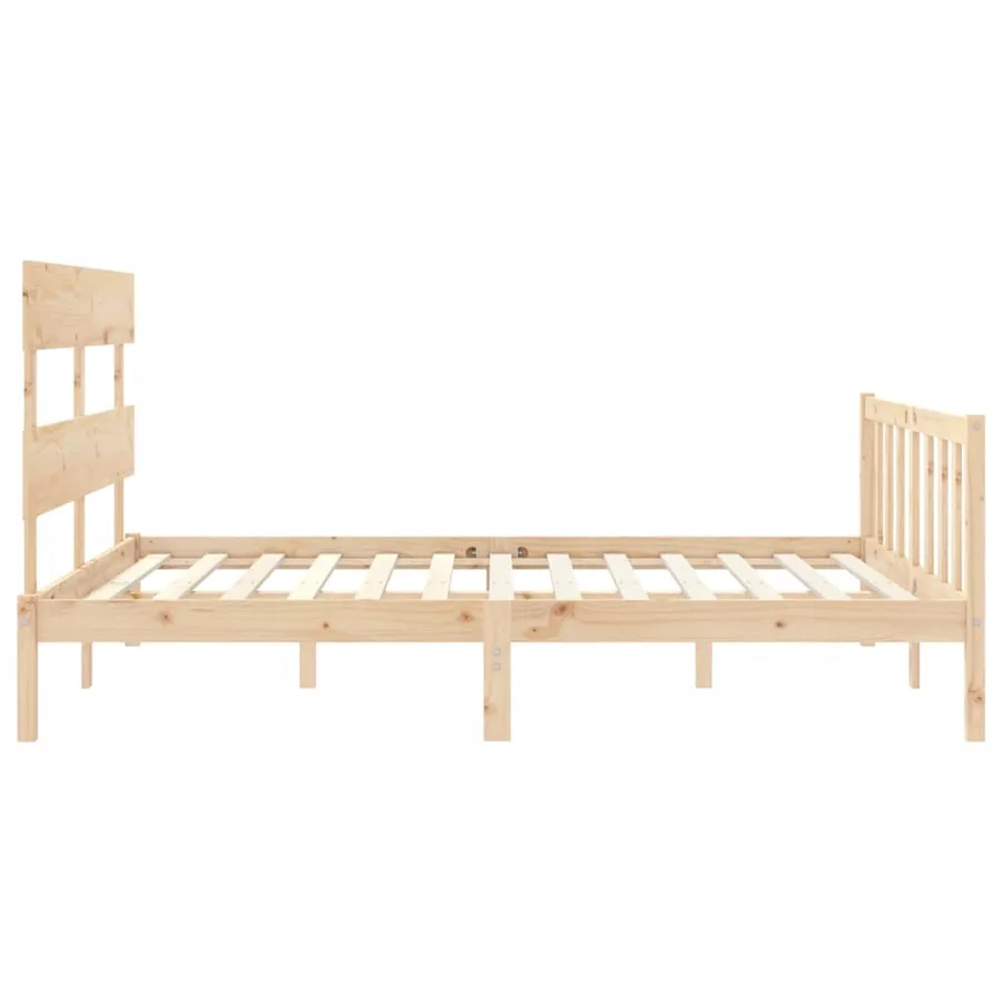 Cadre de lit sans matelas 160x200 cm bois massif de pin - 7