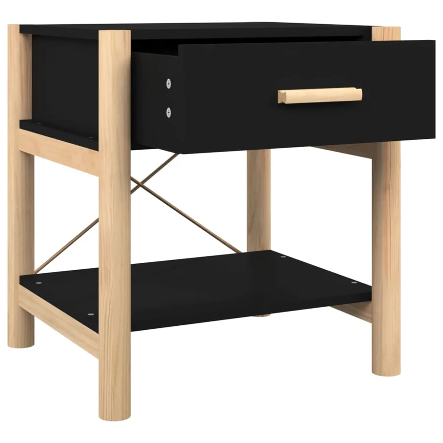 Tables de chevet 2 pcs Noir 42x38x45 cm Bois d’ingénierie - 8