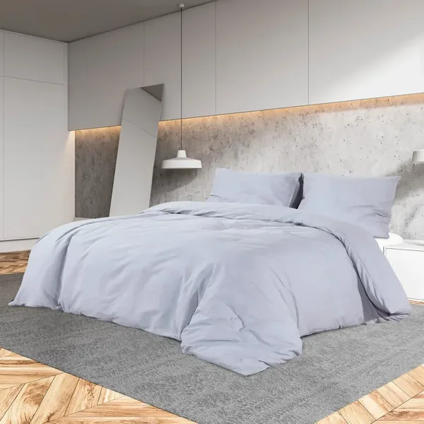 Ensemble de housse de couette Gris 220x240 cm Coton