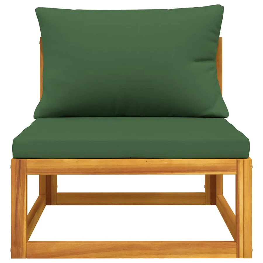 Salon de jardin 3 pcs avec coussins bois massif d'acacia - 12
