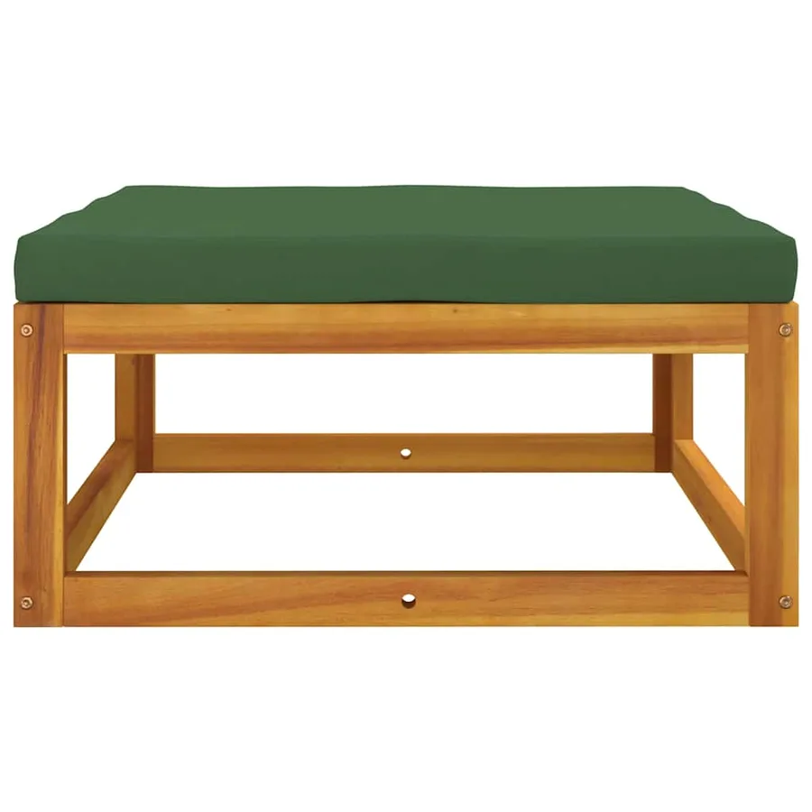Salon de jardin 3 pcs avec coussins bois massif d'acacia - 5