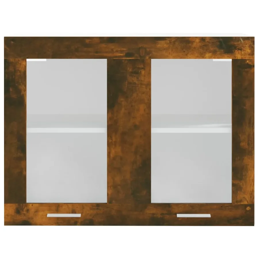 Vitrine suspendue "Lyon" Chêne fumé 80 x 31 x 60 cm Bois d'ingénierie - 4