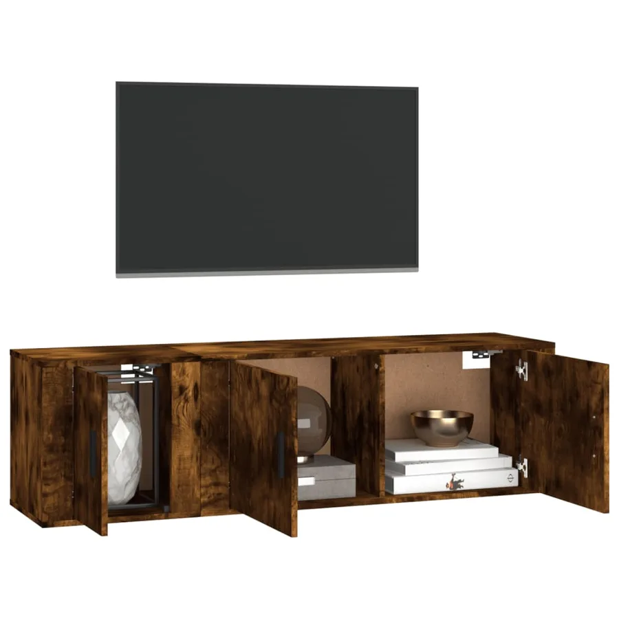 Ensemble de meubles TV 2 pcs Chêne fumé Bois d'ingénierie - 3