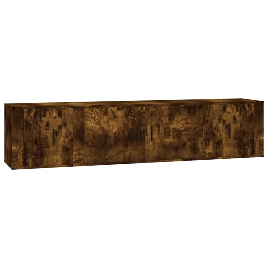 Ensemble de meubles TV 3 pcs Chêne fumé Bois d'ingénierie - 2
