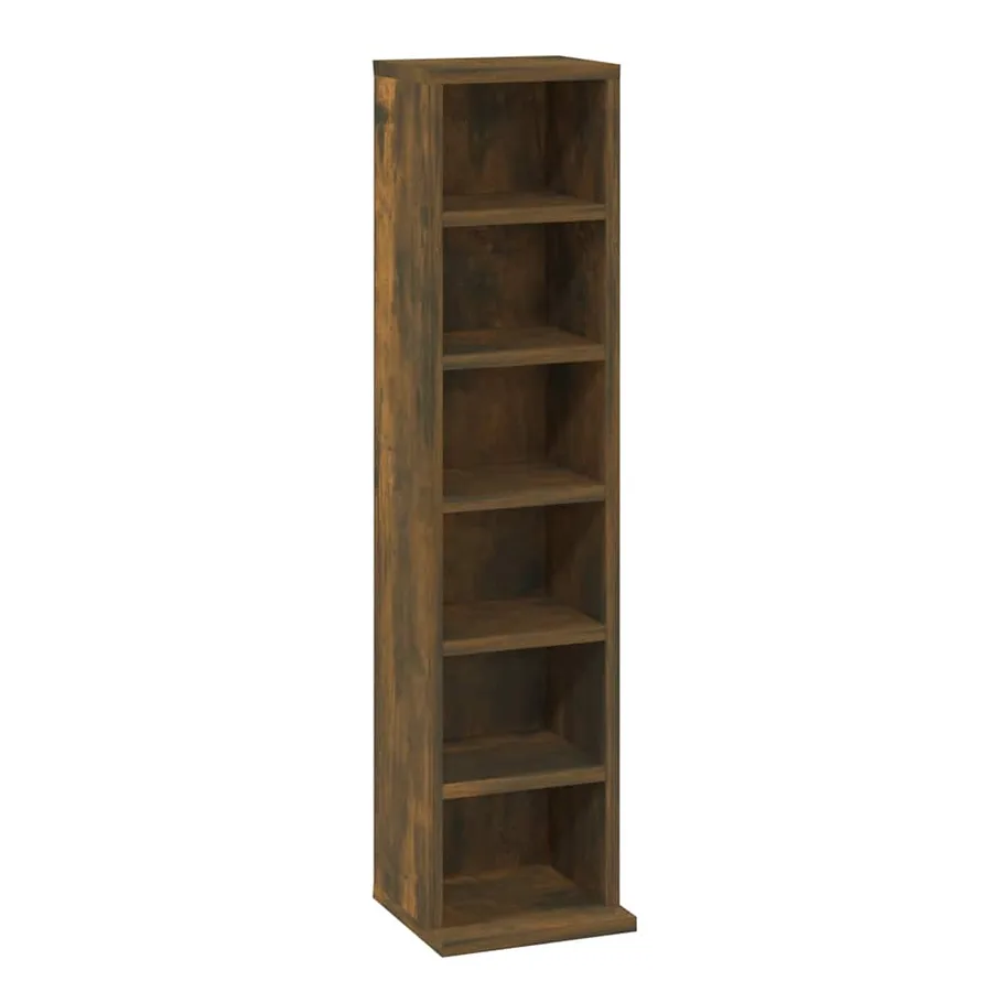 Armoire à CD Chêne fumé 21x20x88 cm Bois d'ingénierie - 2