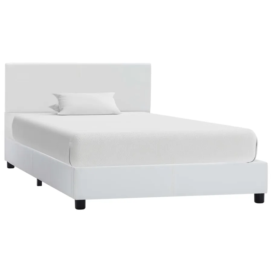 Cadre de lit Blanc Similicuir 100 x 200 cm