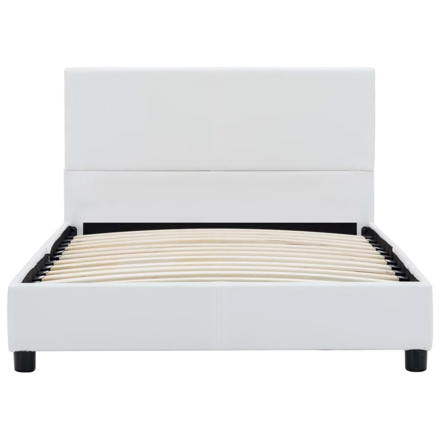 Cadre de lit Blanc Similicuir 100 x 200 cm - 3