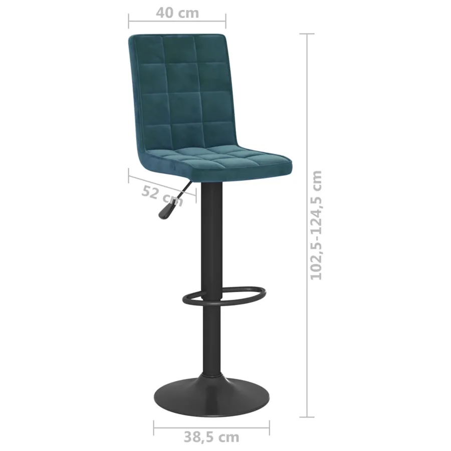 Tabourets de bar lot de 2 bleu velours - 10