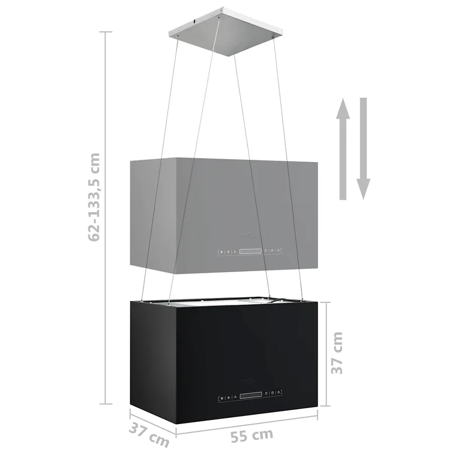 Hotte suspendue à LCD tactile 55 cm Acier enduit de poudre - 8