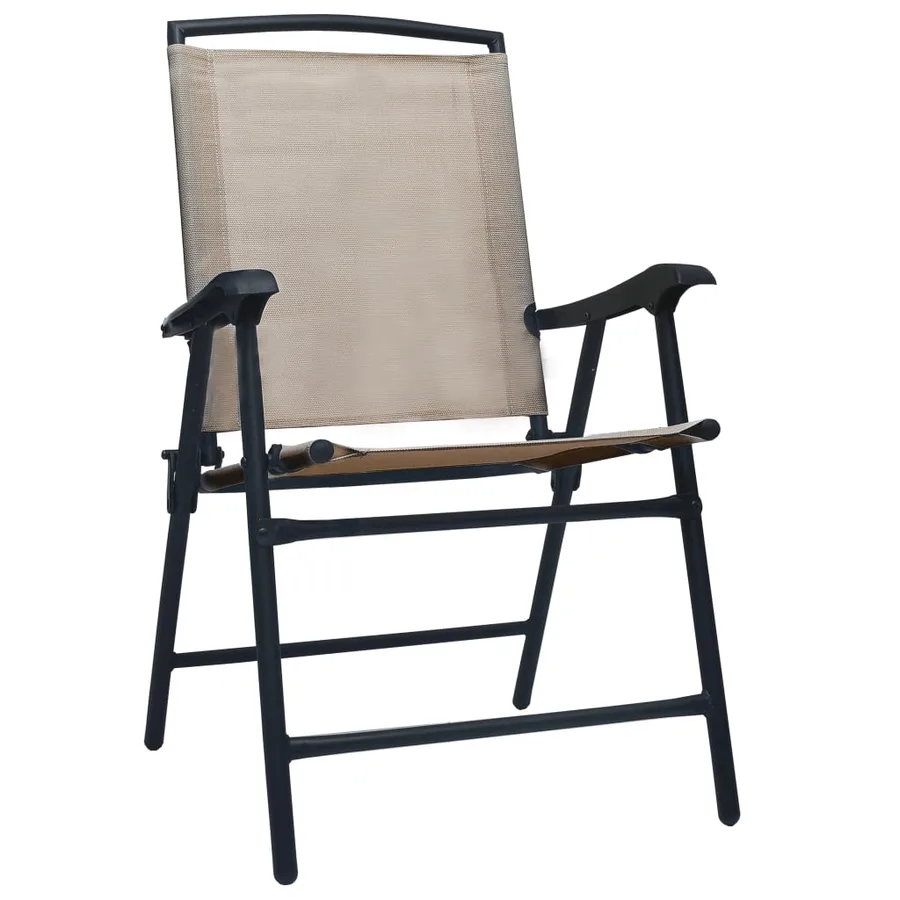 Chaises de jardin pliables lot de 2 Textilène Taupe - 2