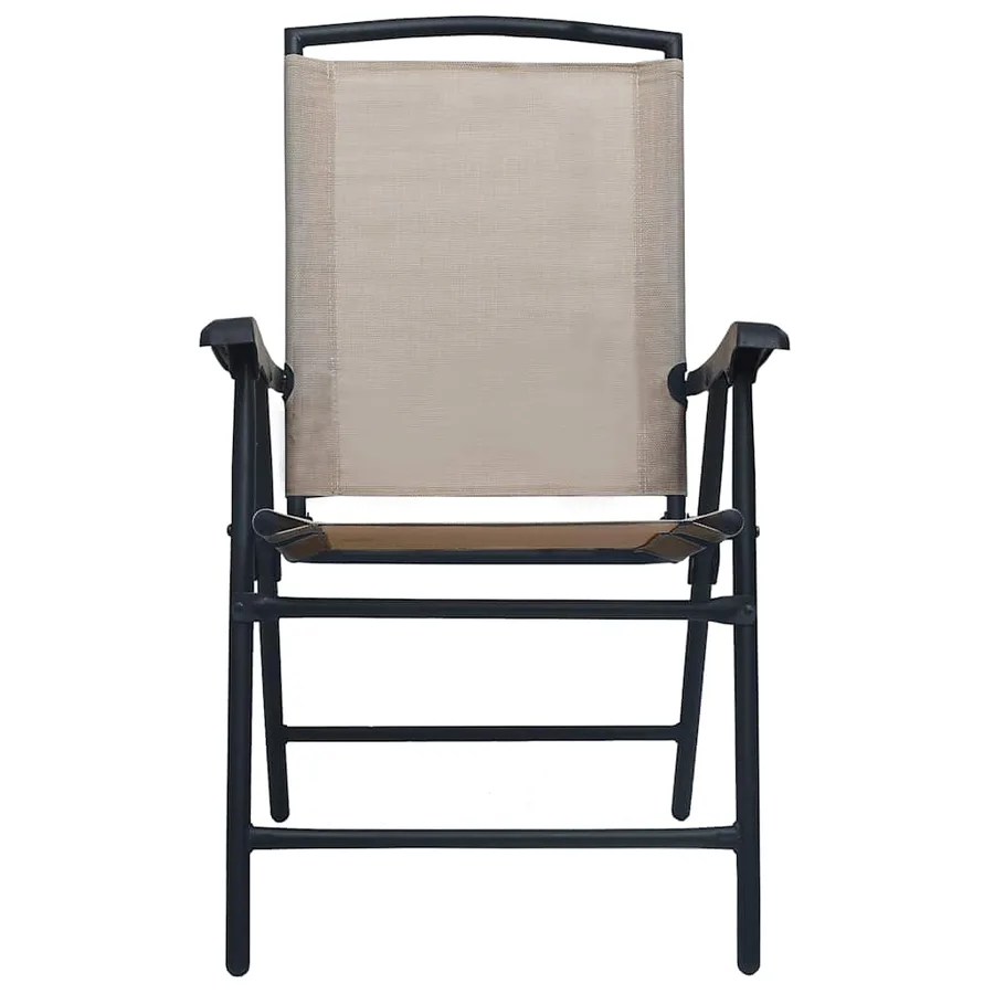 Chaises de jardin pliables lot de 2 Textilène Taupe - 3