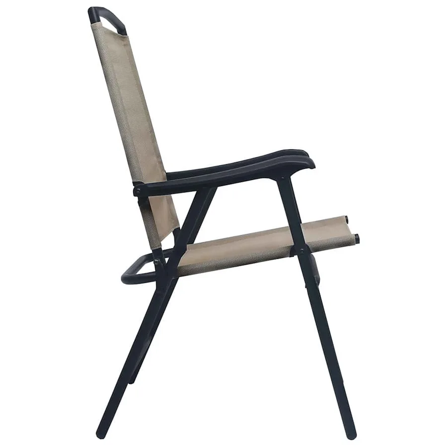 Chaises de jardin pliables lot de 2 Textilène Taupe - 4