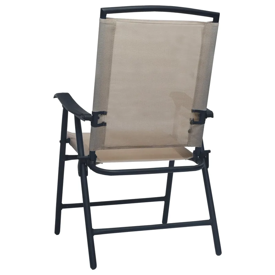 Chaises de jardin pliables lot de 2 Textilène Taupe - 5