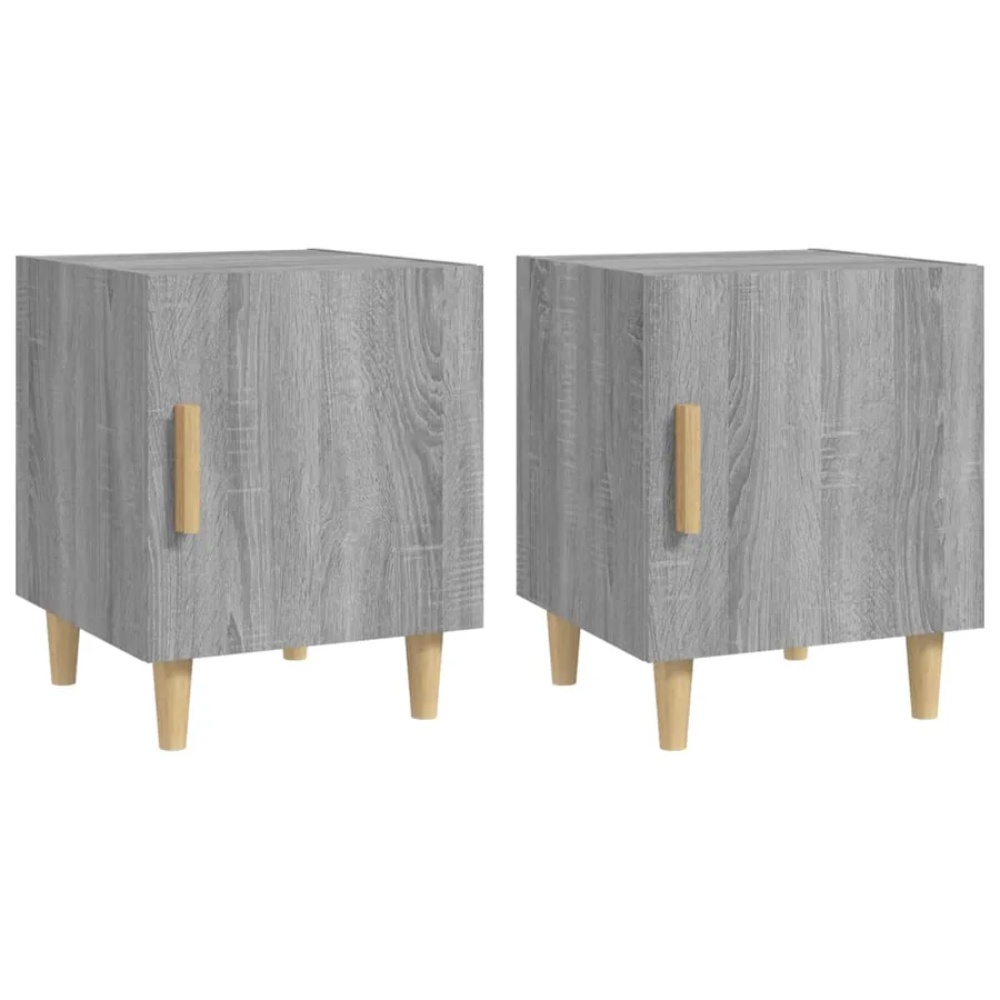 Tables de chevet 2 pcs Sonoma gris Bois d'ingénierie - 2
