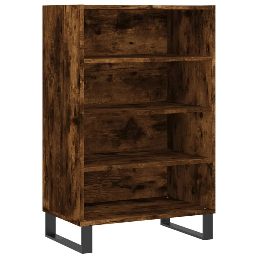Buffet haut chêne fumé 57x35x90 cm bois d'ingénierie - 2