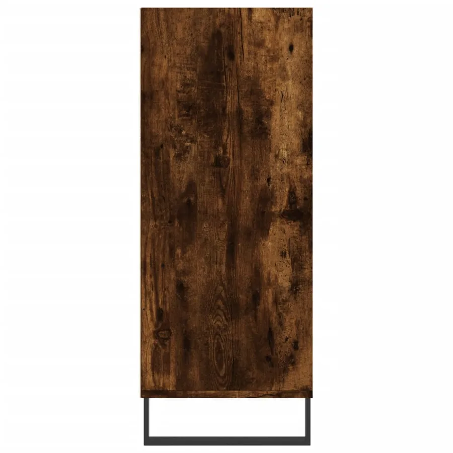 Buffet haut chêne fumé 57x35x90 cm bois d'ingénierie - 5