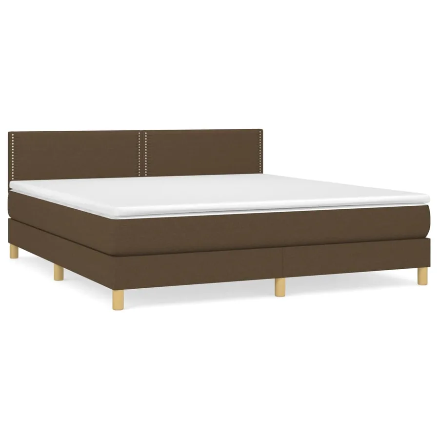 Sommier à lattes de lit avec matelas Marron foncé 180x200 cm - 2