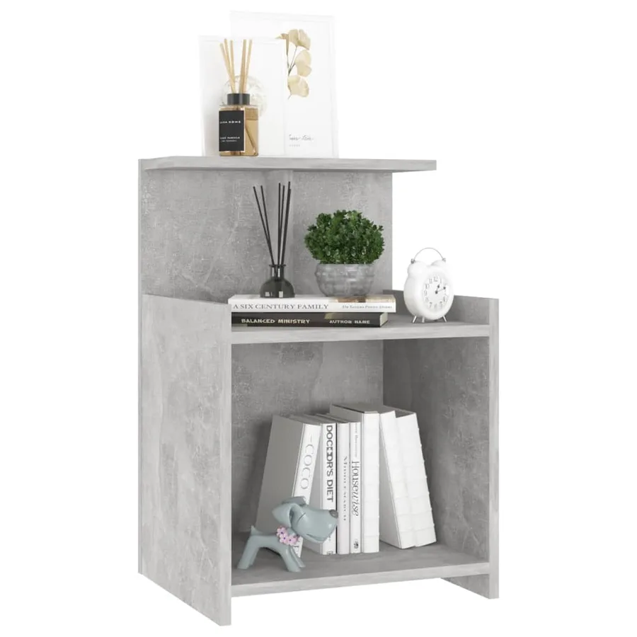 Table de chevet Gris béton 40x35x60 cm Aggloméré - 5