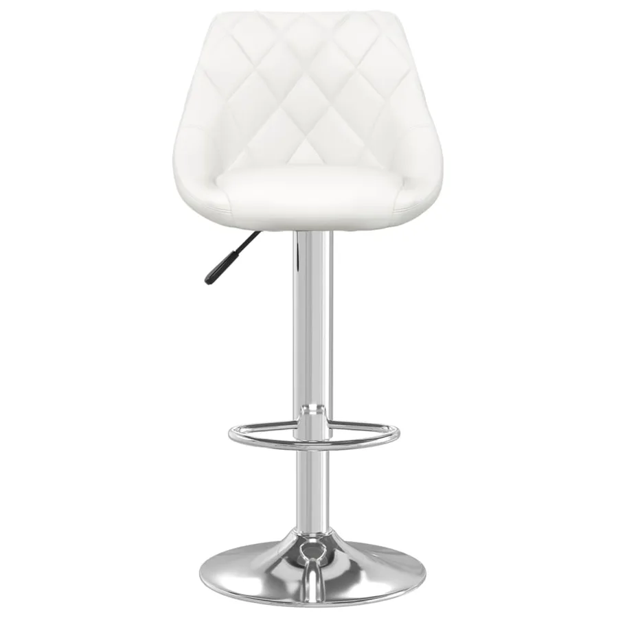 Tabourets de bar lot de 2 blanc similicuir - 4