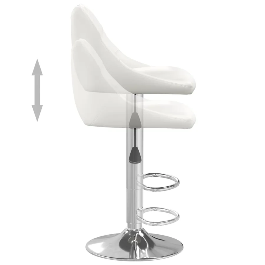 Tabourets de bar lot de 2 blanc similicuir - 6