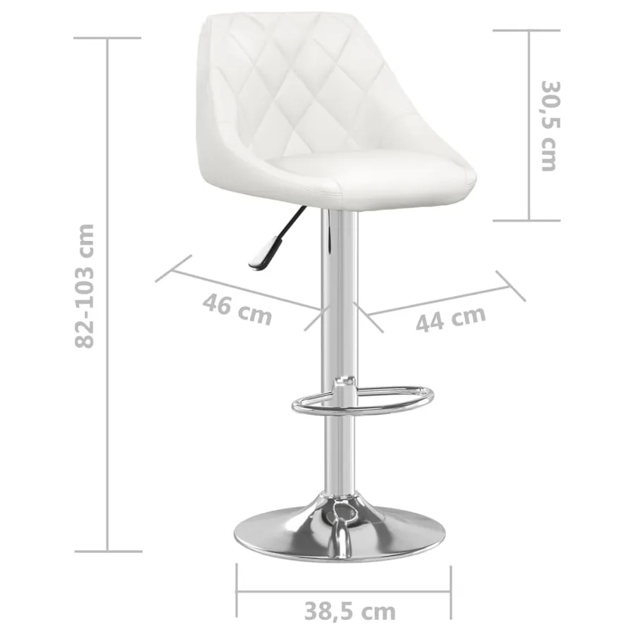 Tabourets de bar lot de 2 blanc similicuir - 9