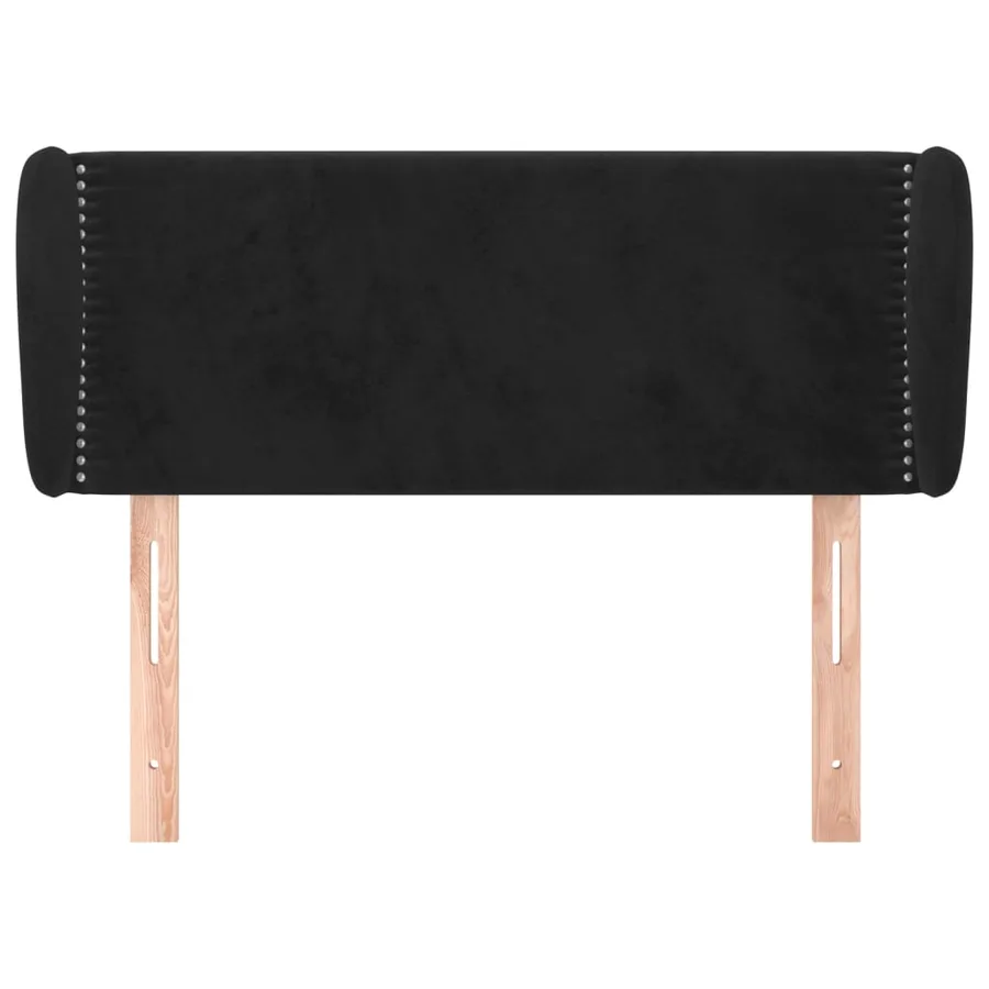 Tête de lit avec oreilles Noir 103x23x78/88 cm Velours - 3