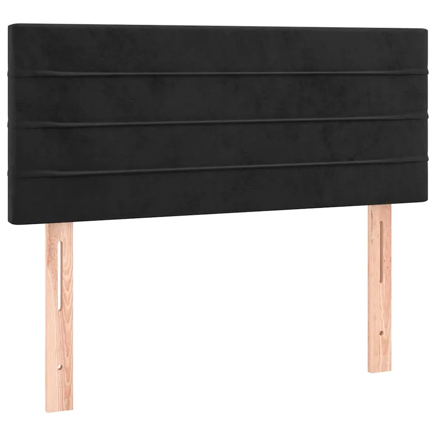 Sommier à lattes de lit avec matelas Noir 90x200 cm Velours - 6