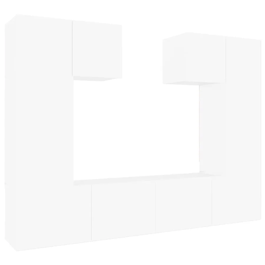Ensemble de meubles TV 6 pcs Blanc Bois d'ingénierie - 2