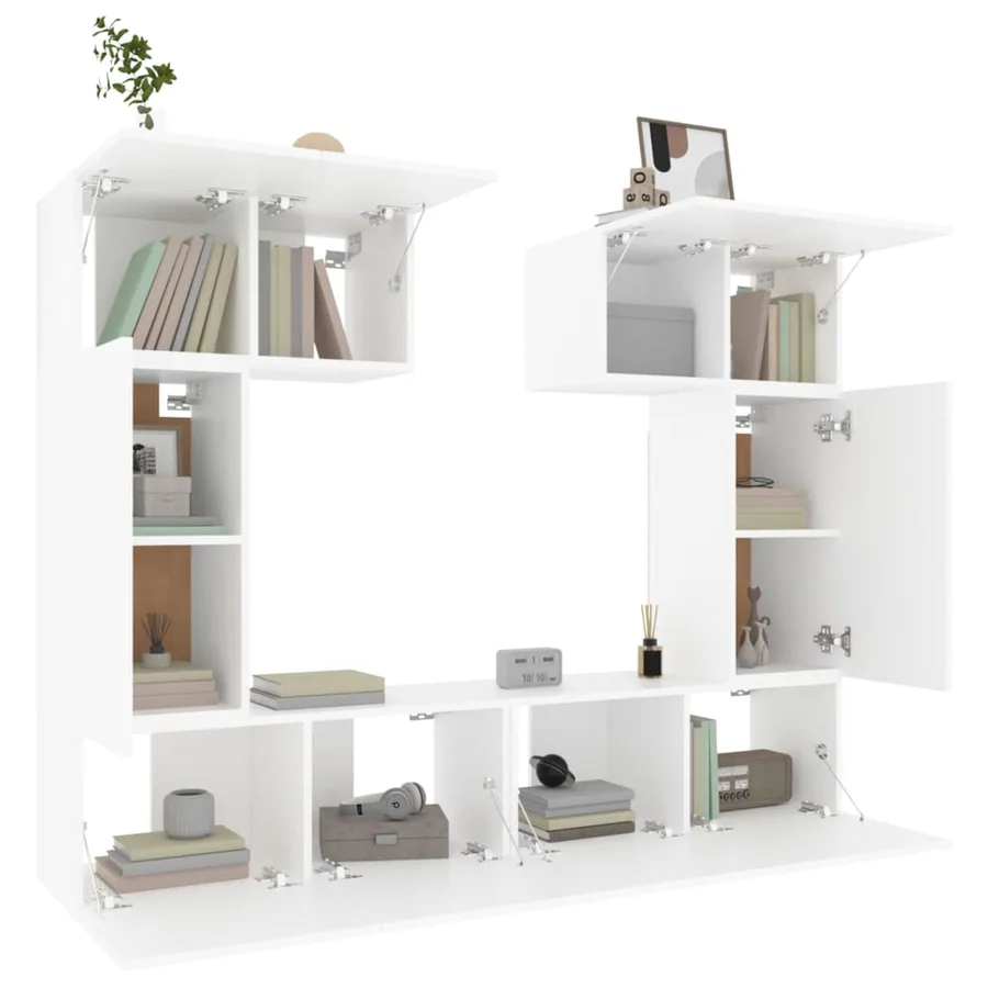 Ensemble de meubles TV 6 pcs Blanc Bois d'ingénierie - 4
