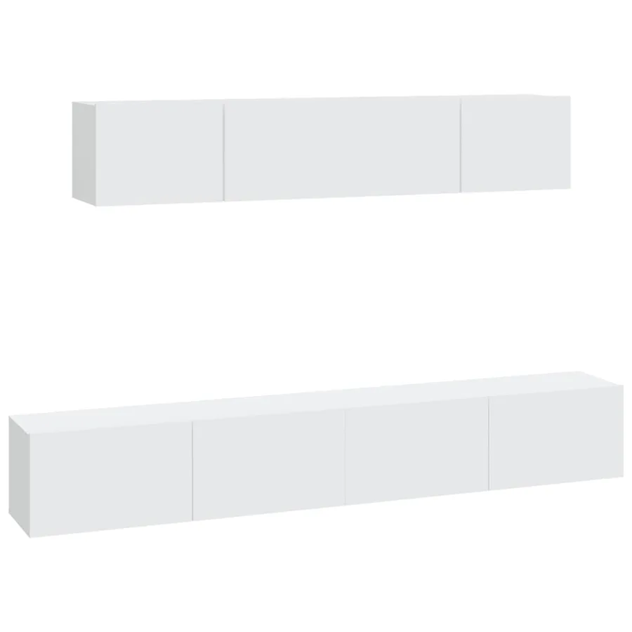 Ensemble de meubles TV 4 pcs Blanc Bois d'ingénierie - 2