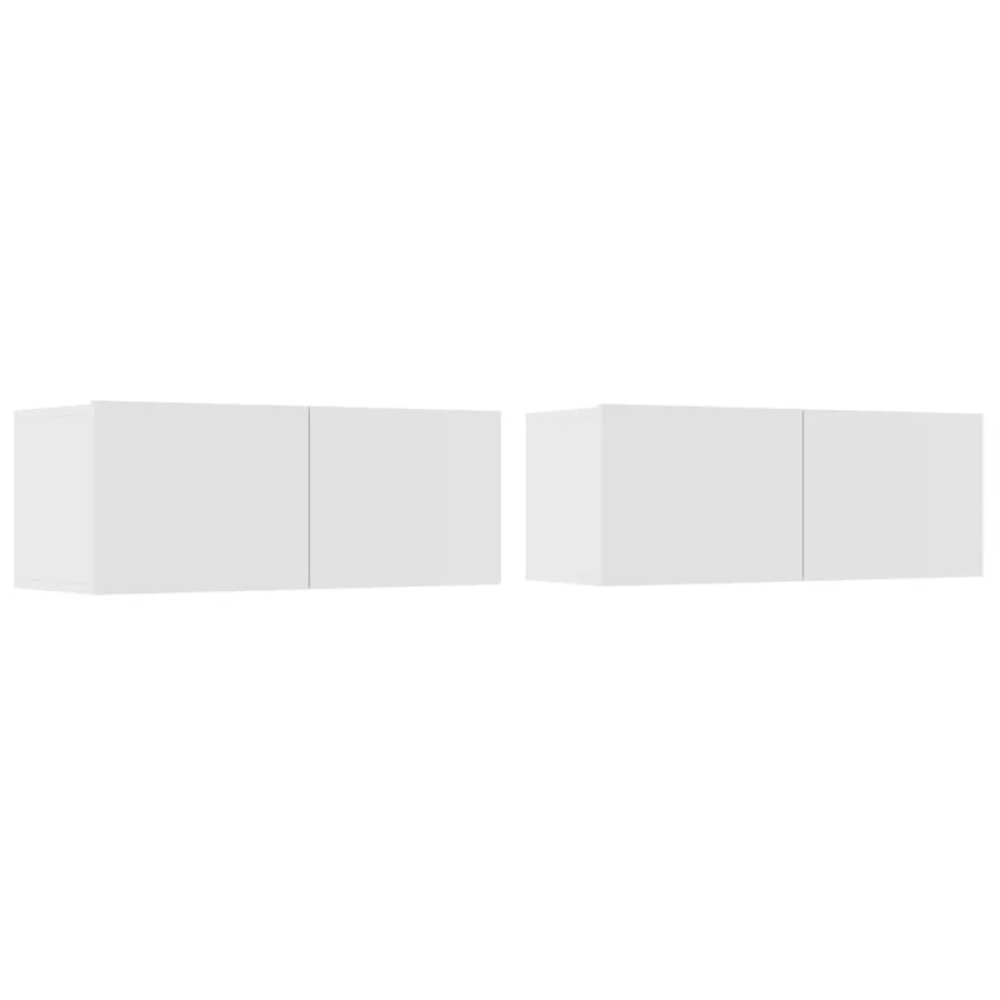 Ensemble de meubles TV 4 pcs Blanc Bois d'ingénierie - 3