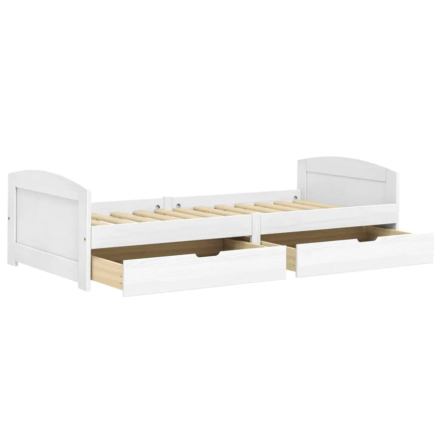 Lit de jour avec 2 tiroirs sans matelas IRUN blanc 90x200 cm - 5