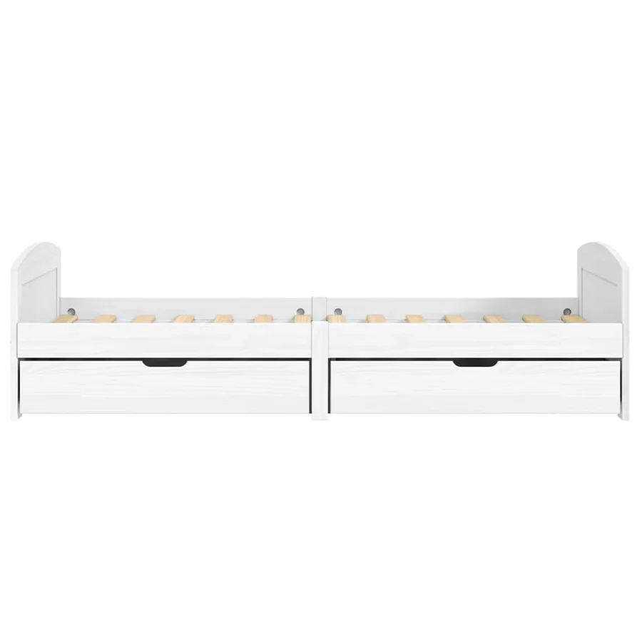 Lit de jour avec 2 tiroirs blanc 90x200 cm pin massif IRUN - 4