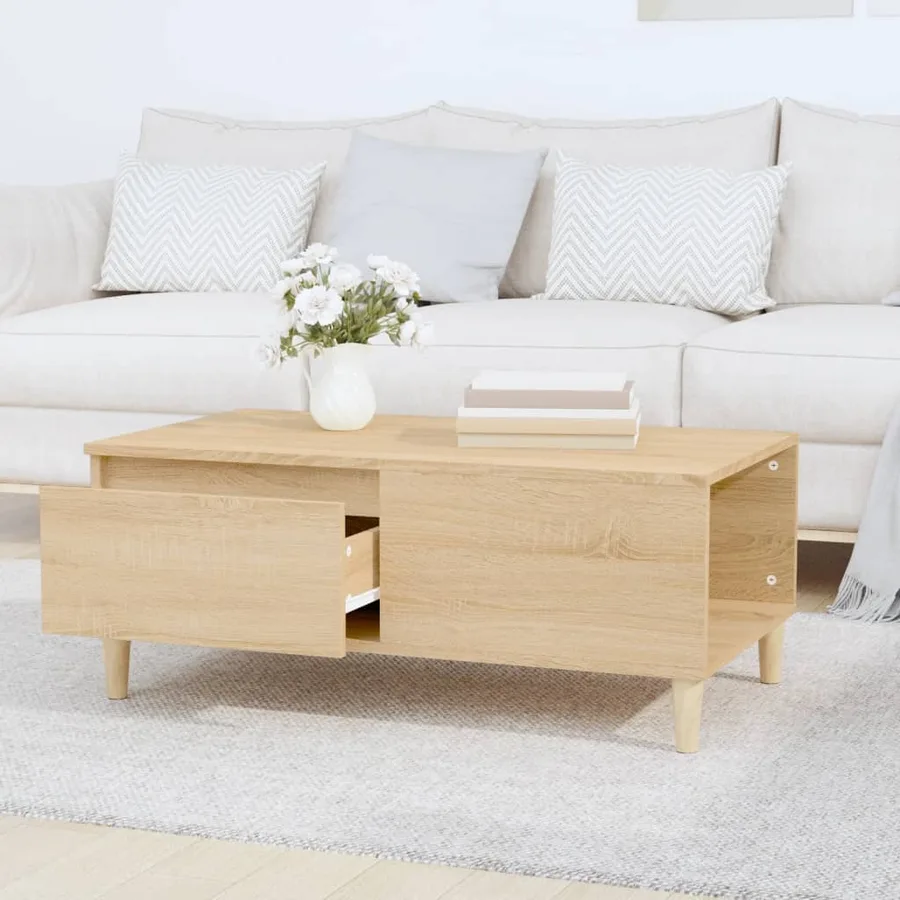 Table basse Chêne sonoma 90x50x36,5 cm Bois d'ingénierie - 3