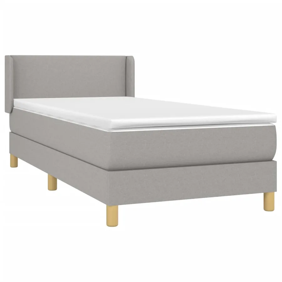 Sommier à lattes de lit avec matelas Gris clair 100x200cm Tissu - 3