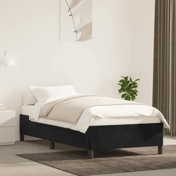 Cadre de lit sans matelas noir 80x200 cm velours