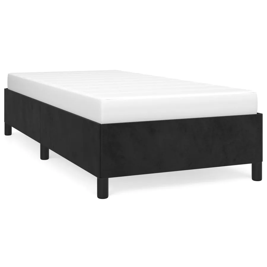 Cadre de lit sans matelas noir 80x200 cm velours - 2