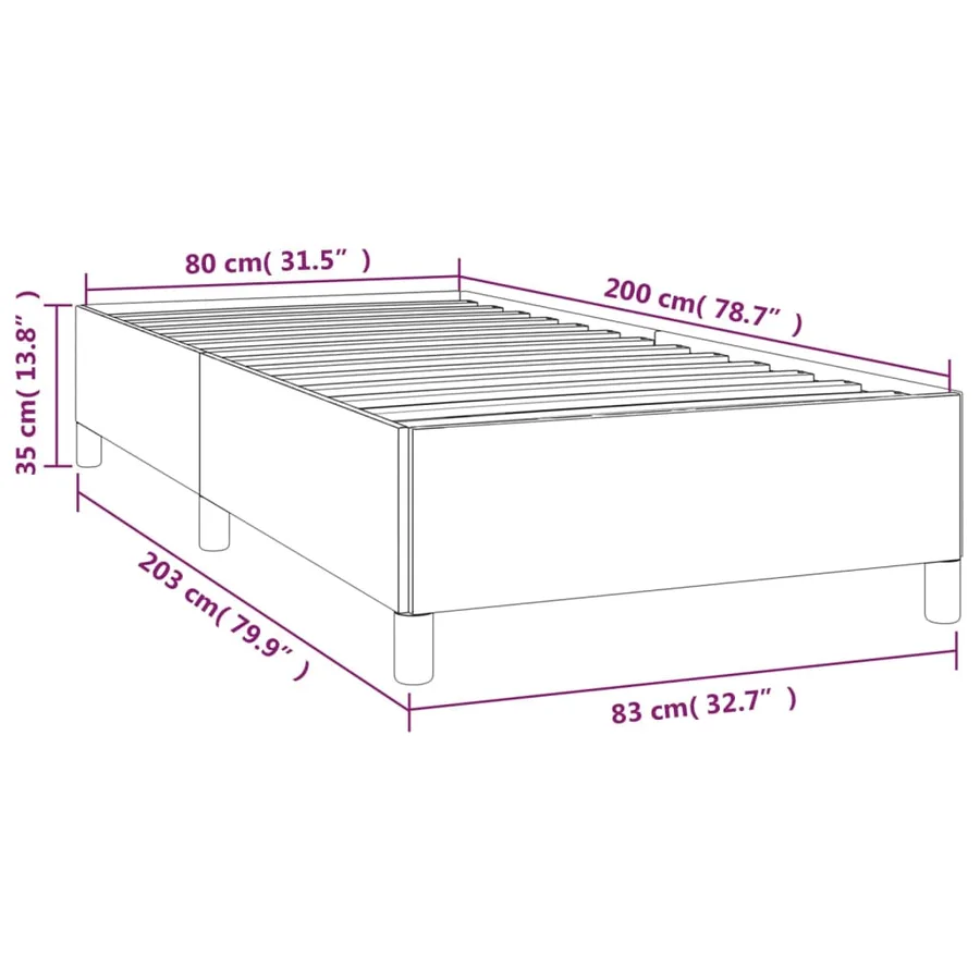 Cadre de lit sans matelas noir 80x200 cm velours - 9