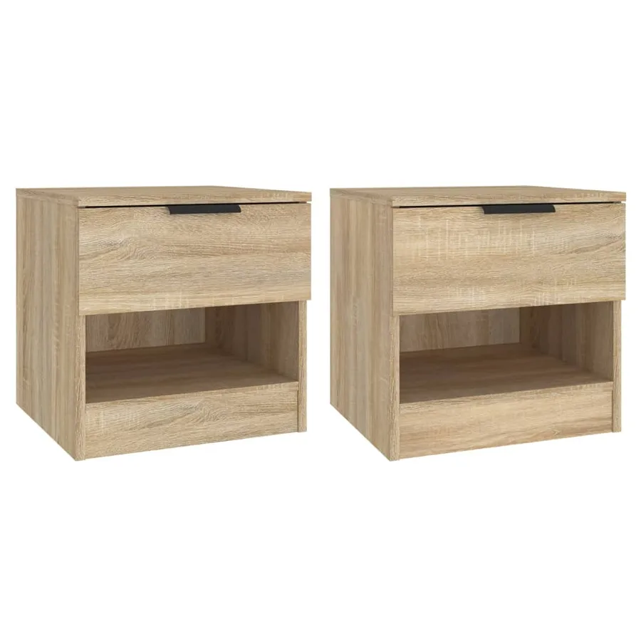 Tables de chevet 2 pcs Chêne Sonoma Bois d'ingénierie - 2