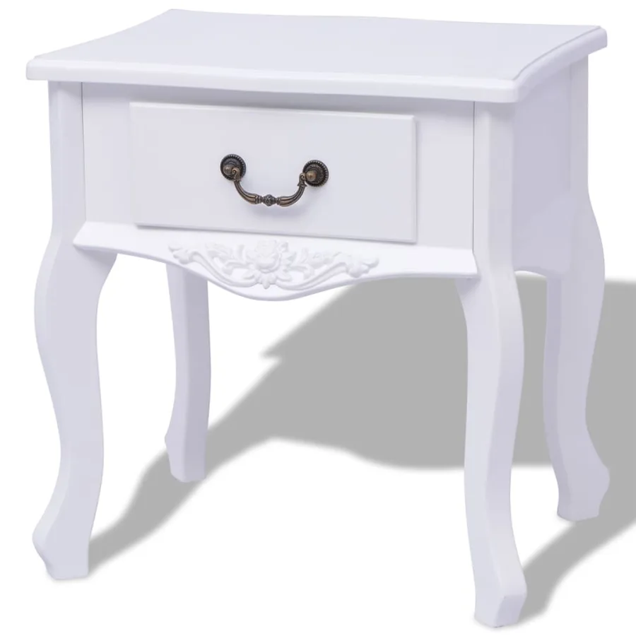 Table de chevet 2 pcs MDF Blanc - 2