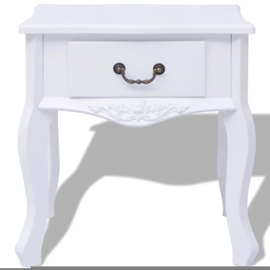 Table de chevet 2 pcs MDF Blanc - 3