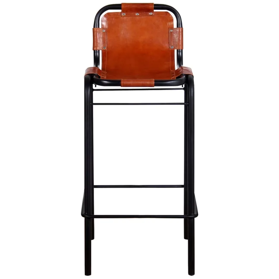 Tabourets de bar lot de 2 cuir véritable - 3